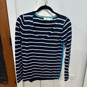 Vineyard Vines Navy and White Striped Top